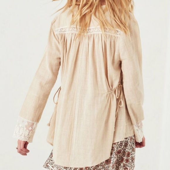 NWT Paloma Blouse XXS Spell Designs Neutral Linen natural buttondown top shirt - Picture 12 of 16